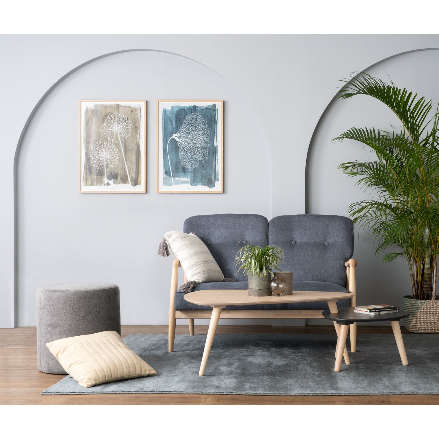 FIGARO 2 Seater Sofa - Dim Blue