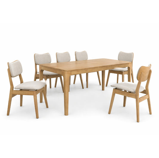 Dining Set ( 1 Ferro Table + 6 Jona Chair ) - Beech