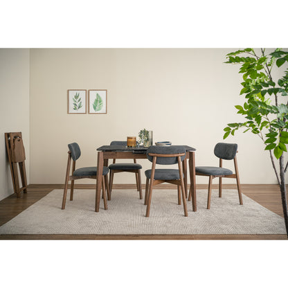 FOLTO Extendable Dining Table - Cocoa Leg, Grey Marble Grain Top (1200 + 300L)