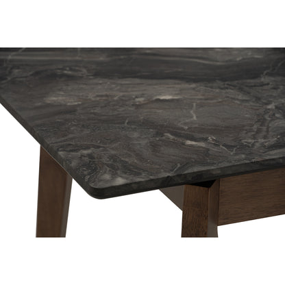 FOLTO Extendable Dining Table - Cocoa Leg, Grey Marble Grain Top (1200 + 300L)