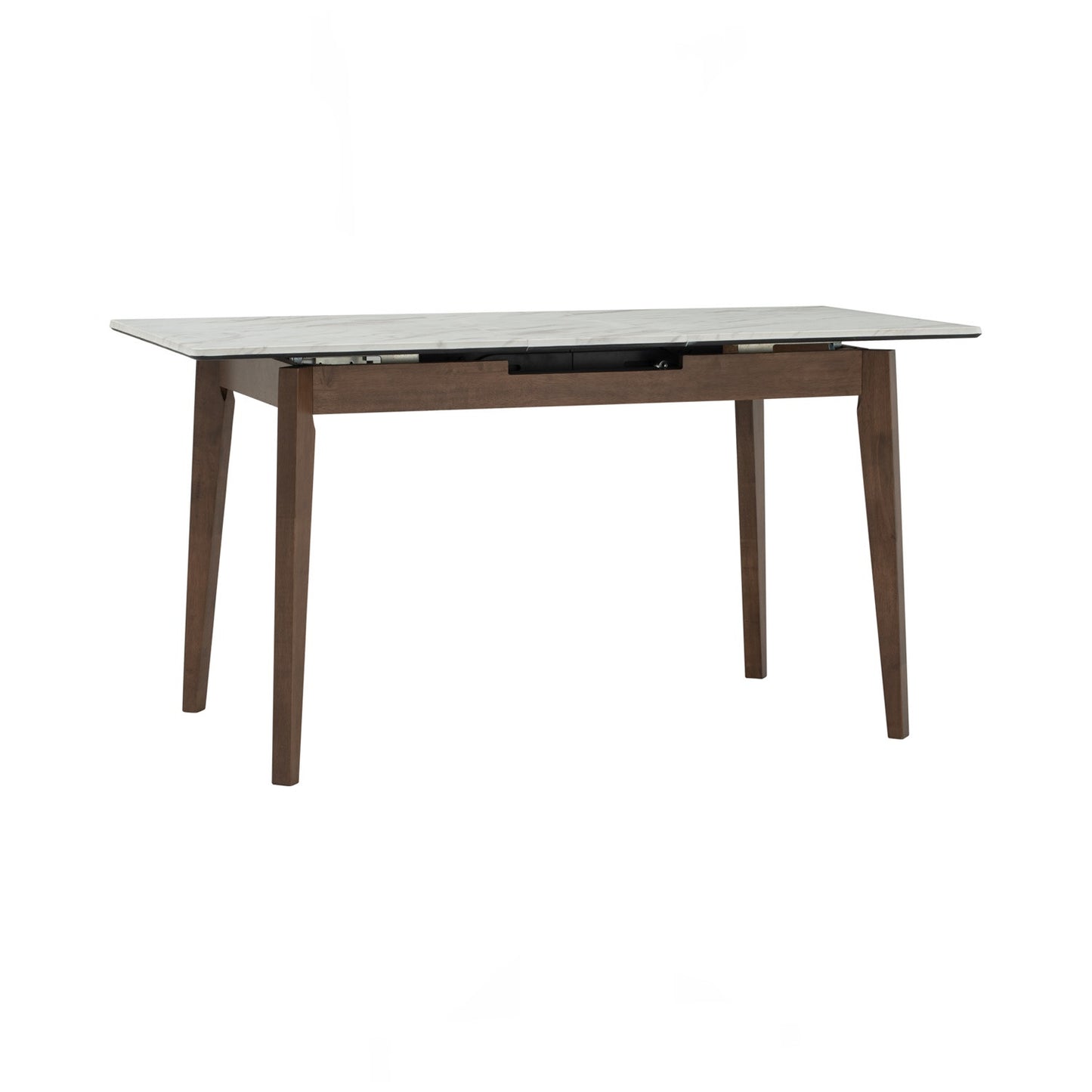 FOLTO Extendable Dining Table - Cocoa Leg, White Marble Grain Top (1200 + 300L)