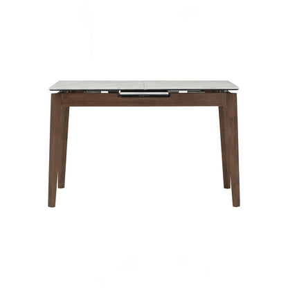 FOLTO Extendable Dining Table - Cocoa Leg, White Marble Grain Top (1200 + 300L)