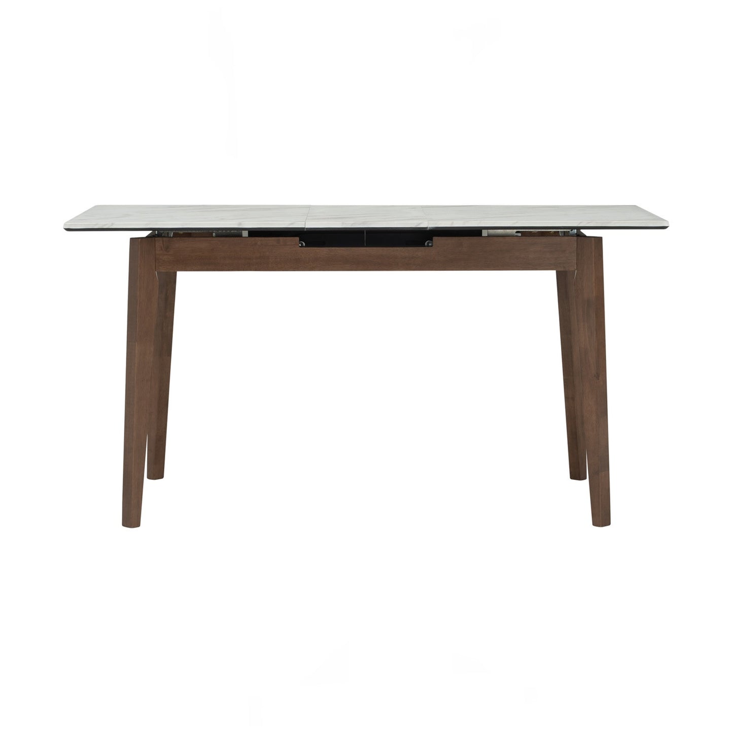 FOLTO Extendable Dining Table - Cocoa Leg, White Marble Grain Top (1200 + 300L)