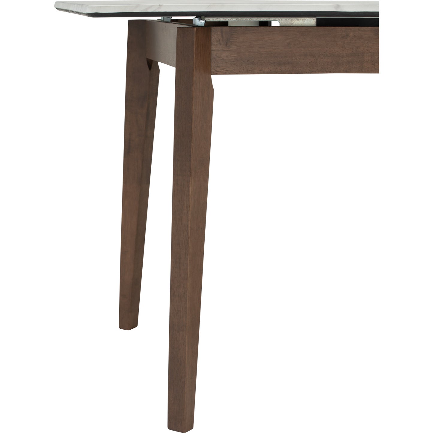 FOLTO Extendable Dining Table - Cocoa Leg, White Marble Grain Top (1200 + 300L)
