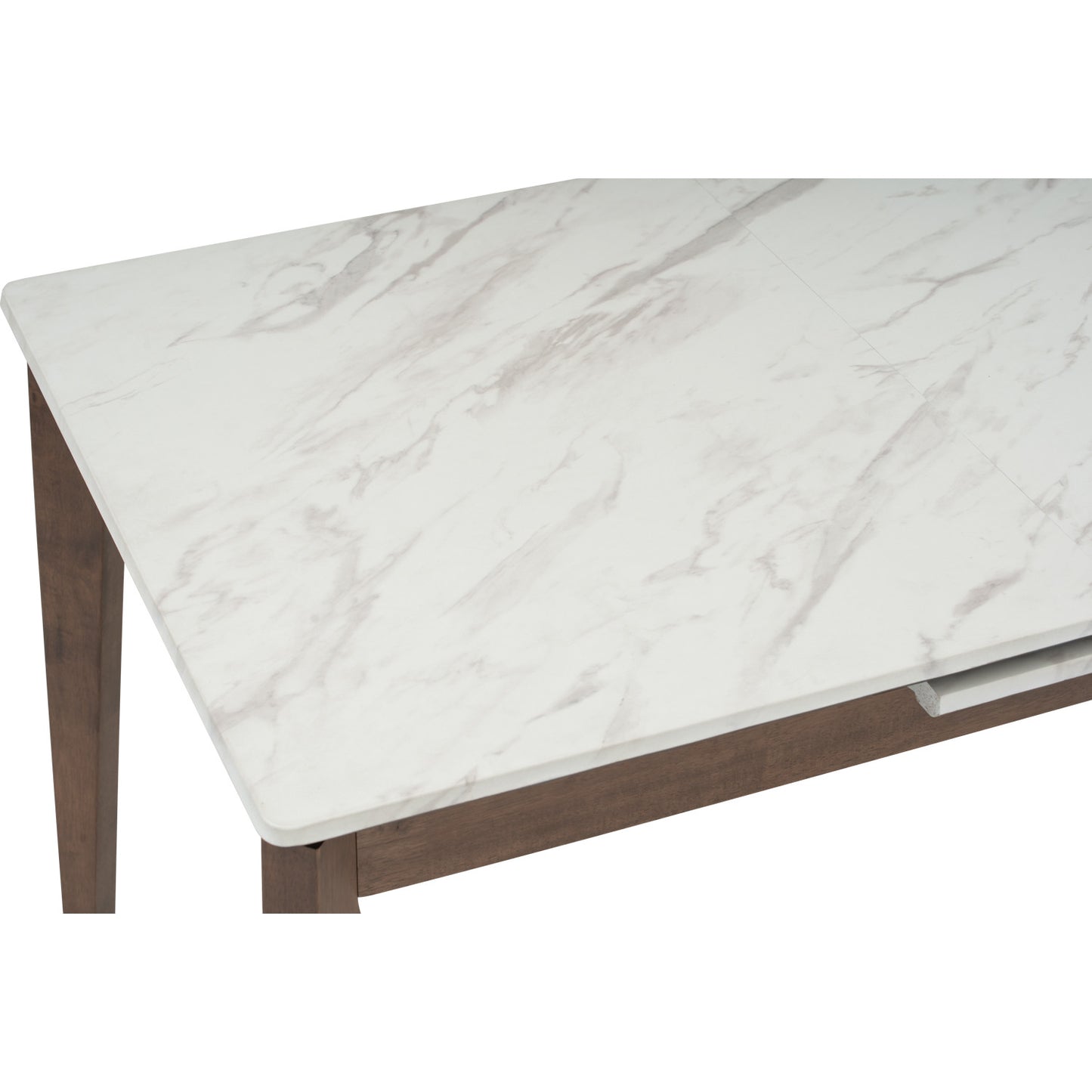 FOLTO Extendable Dining Table - Cocoa Leg, White Marble Grain Top (1200 + 300L)