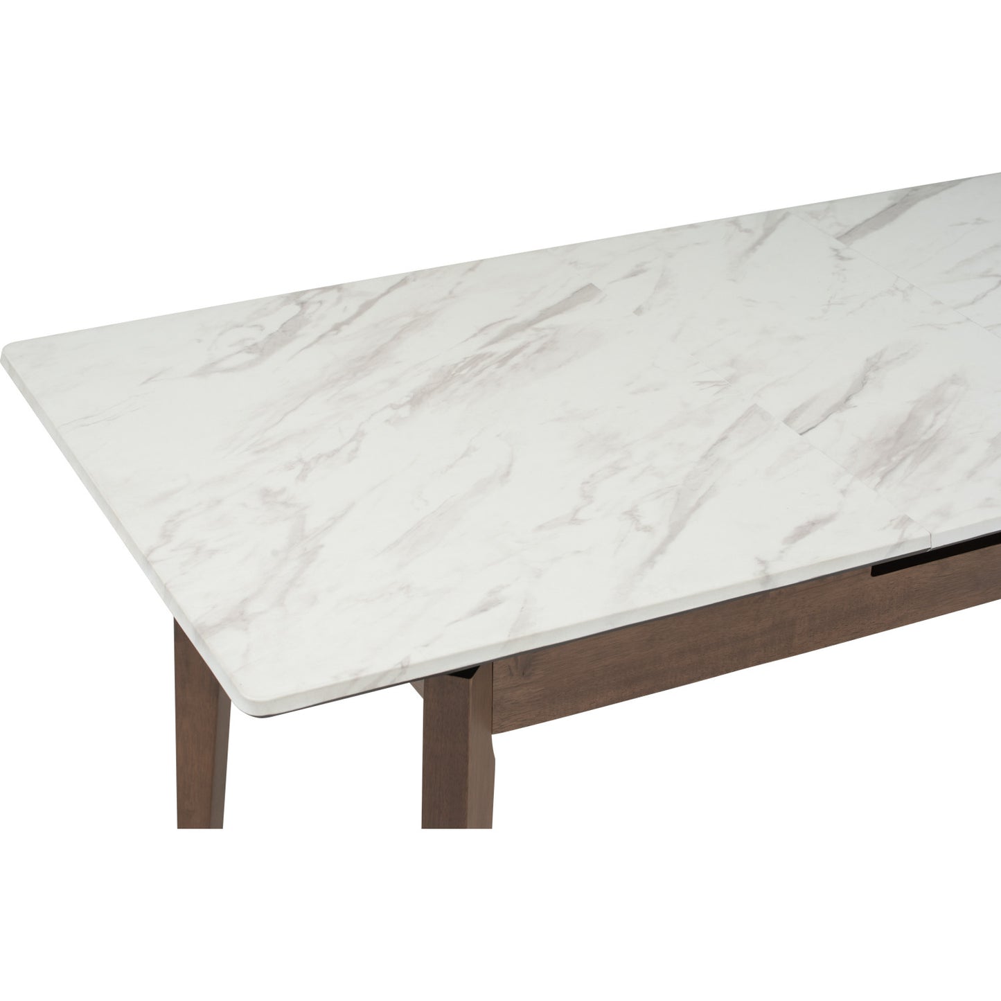 FOLTO Extendable Dining Table - Cocoa Leg, White Marble Grain Top (1200 + 300L)