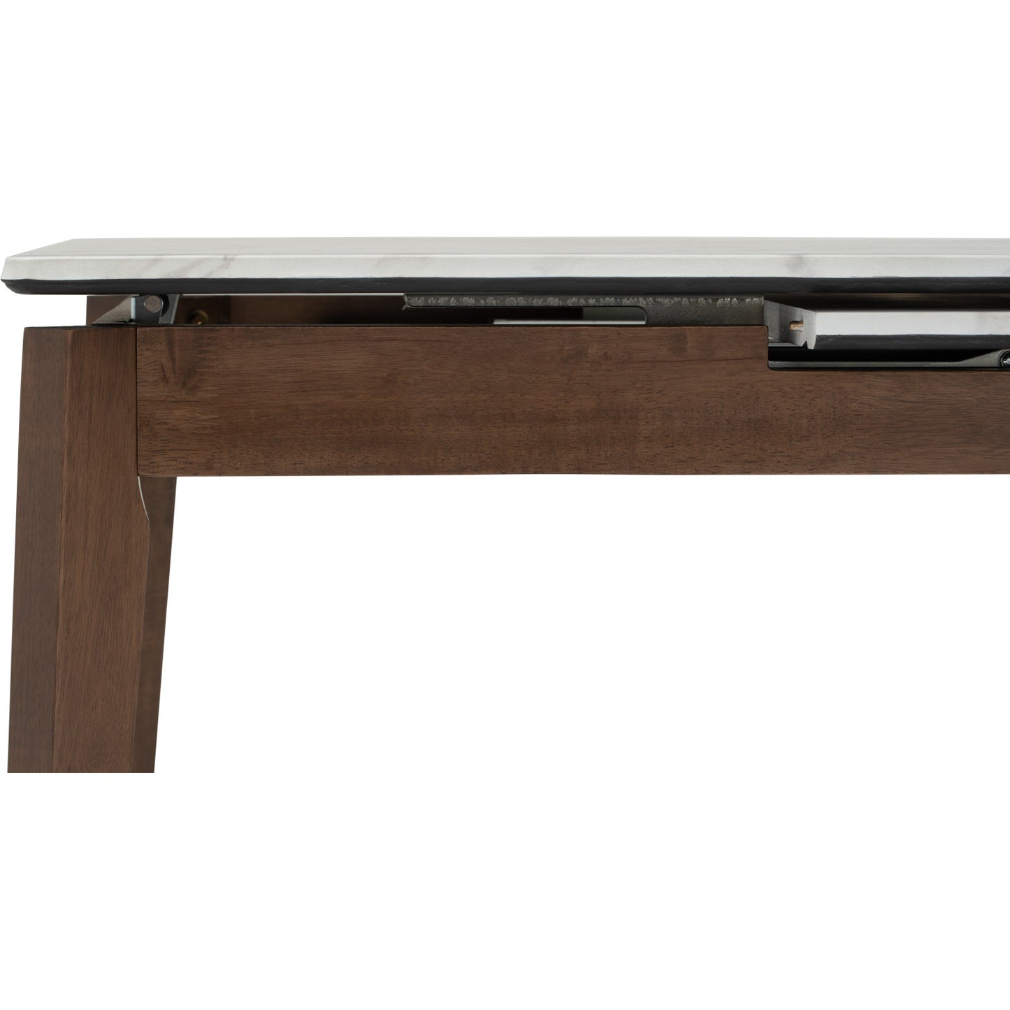 FOLTO Extendable Dining Table - Cocoa Leg, White Marble Grain Top (1200 + 300L)
