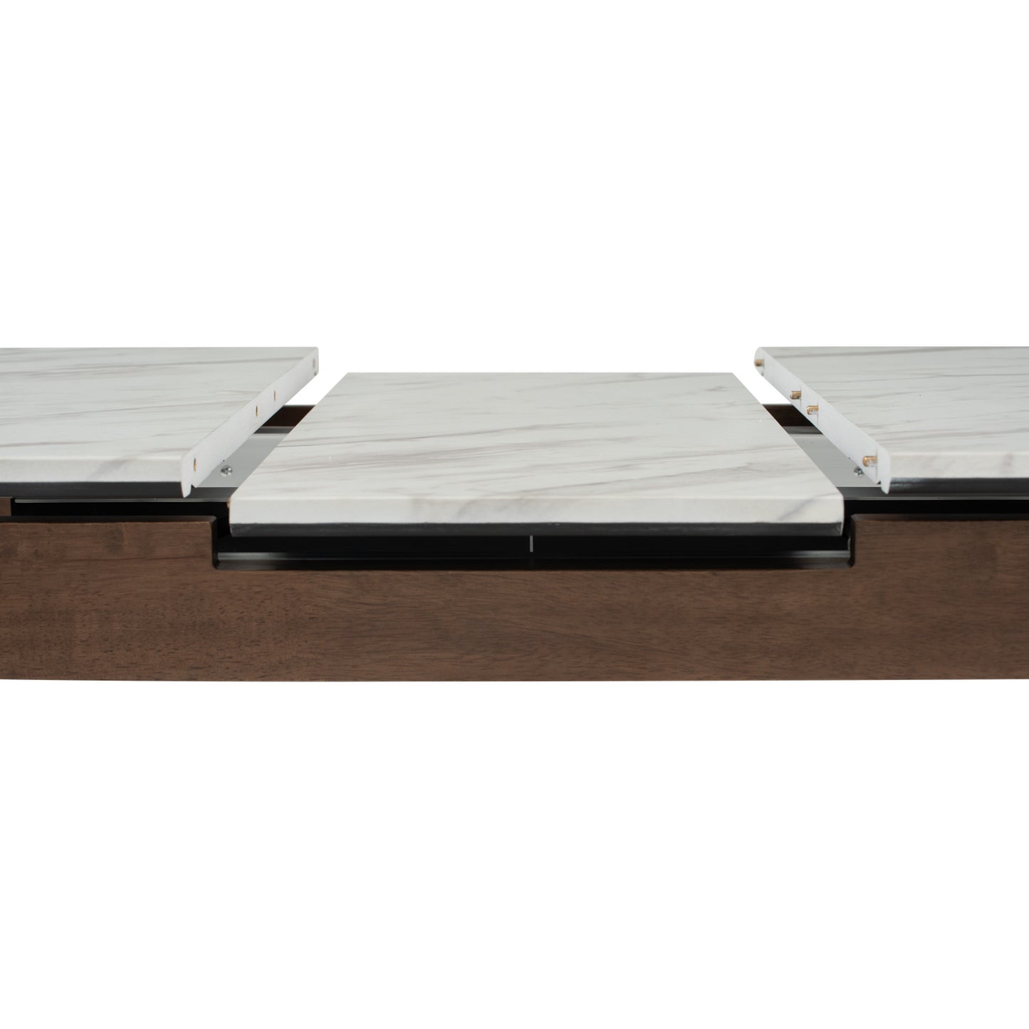 FOLTO Extendable Dining Table - Cocoa Leg, White Marble Grain Top (1200 + 300L)