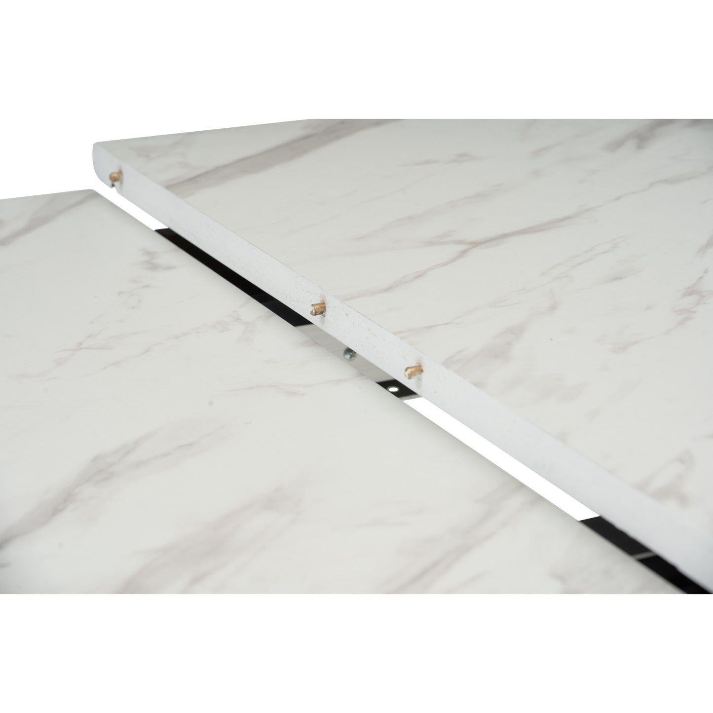 FOLTO Extendable Dining Table - Cocoa Leg, White Marble Grain Top (1200 + 300L)