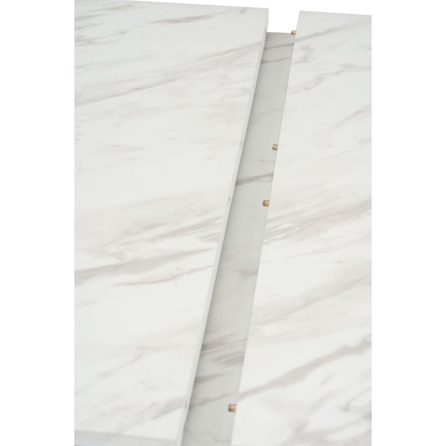 FOLTO Extendable Dining Table - Cocoa Leg, White Marble Grain Top (1200 + 300L)