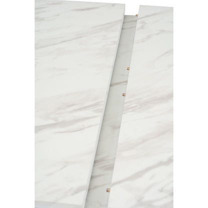 FOLTO Extendable Dining Table - Cocoa Leg, White Marble Grain Top (1200 + 300L)