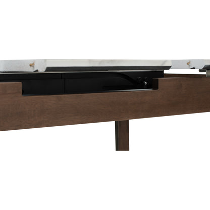 FOLTO Extendable Dining Table - Cocoa Leg, White Marble Grain Top (1200 + 300L)