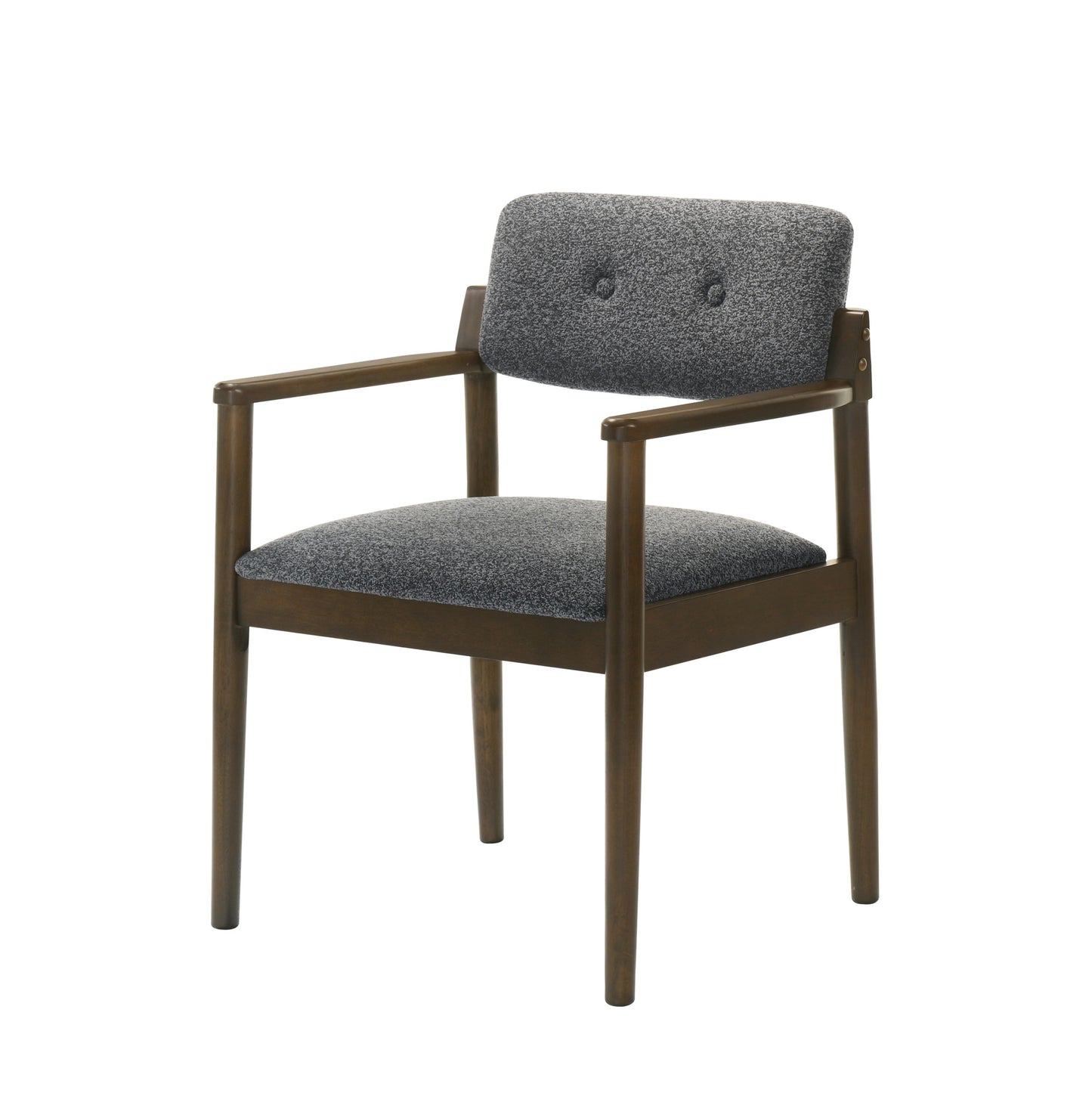 GAVIN Arm Chair - Walnut Frame, Grey Fabric