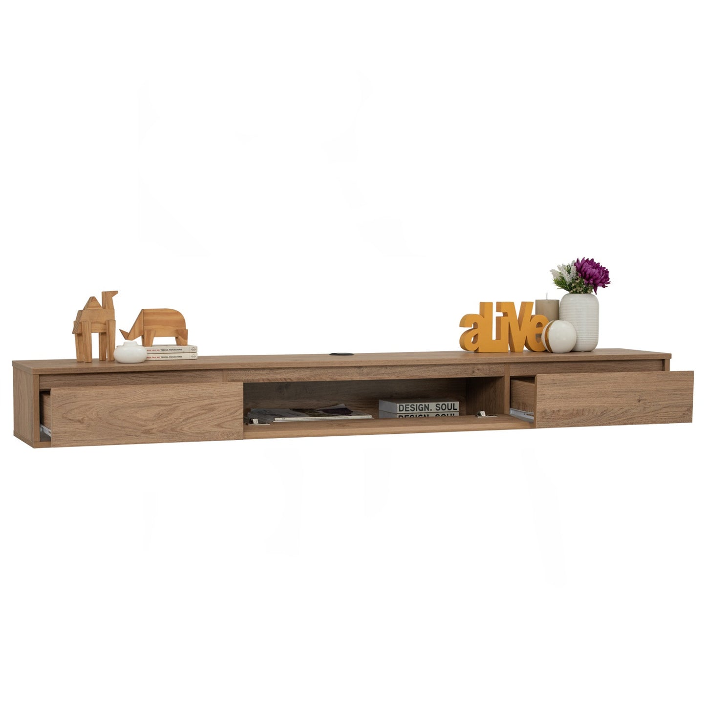 HIRADO Wall TV Cabinet - Oak (1800L)