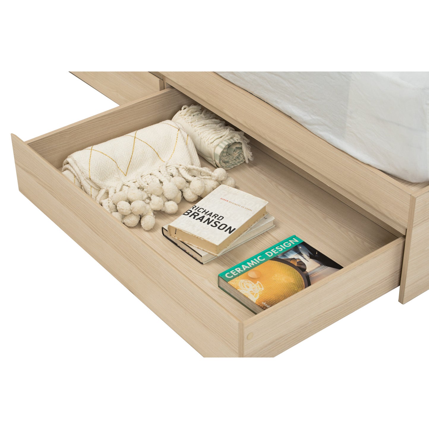 HARRINGTON Bedframe With Storage (Queen Size)