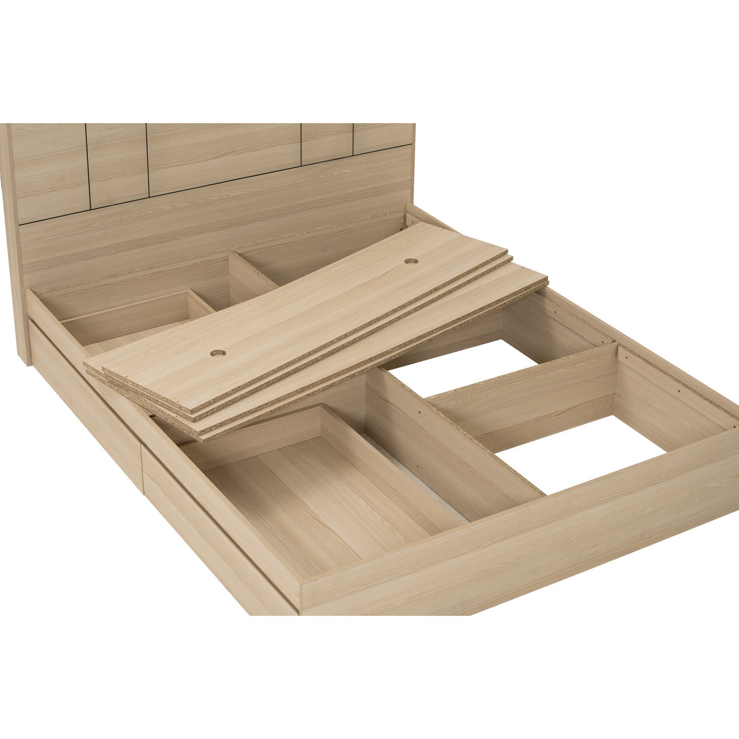 HARRINGTON Bedframe With Storage (Queen Size)