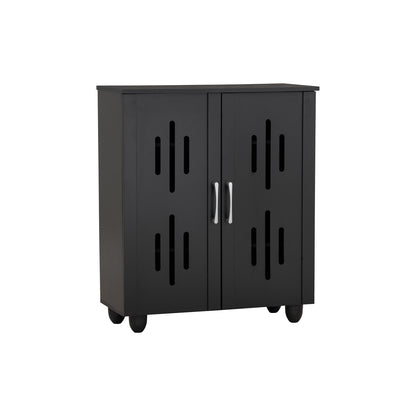HASTING 2 Door Shoe Cabinet - Black