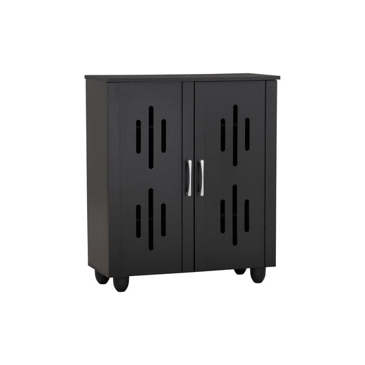 HASTING 2 Door Shoe Cabinet - Black