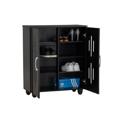 HASTING 2 Door Shoe Cabinet - Black