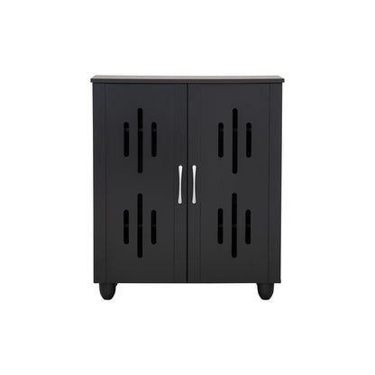 HASTING 2 Door Shoe Cabinet - Black