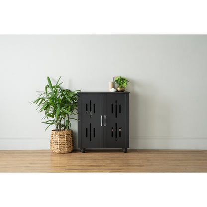 HASTING 2 Door Shoe Cabinet - Black