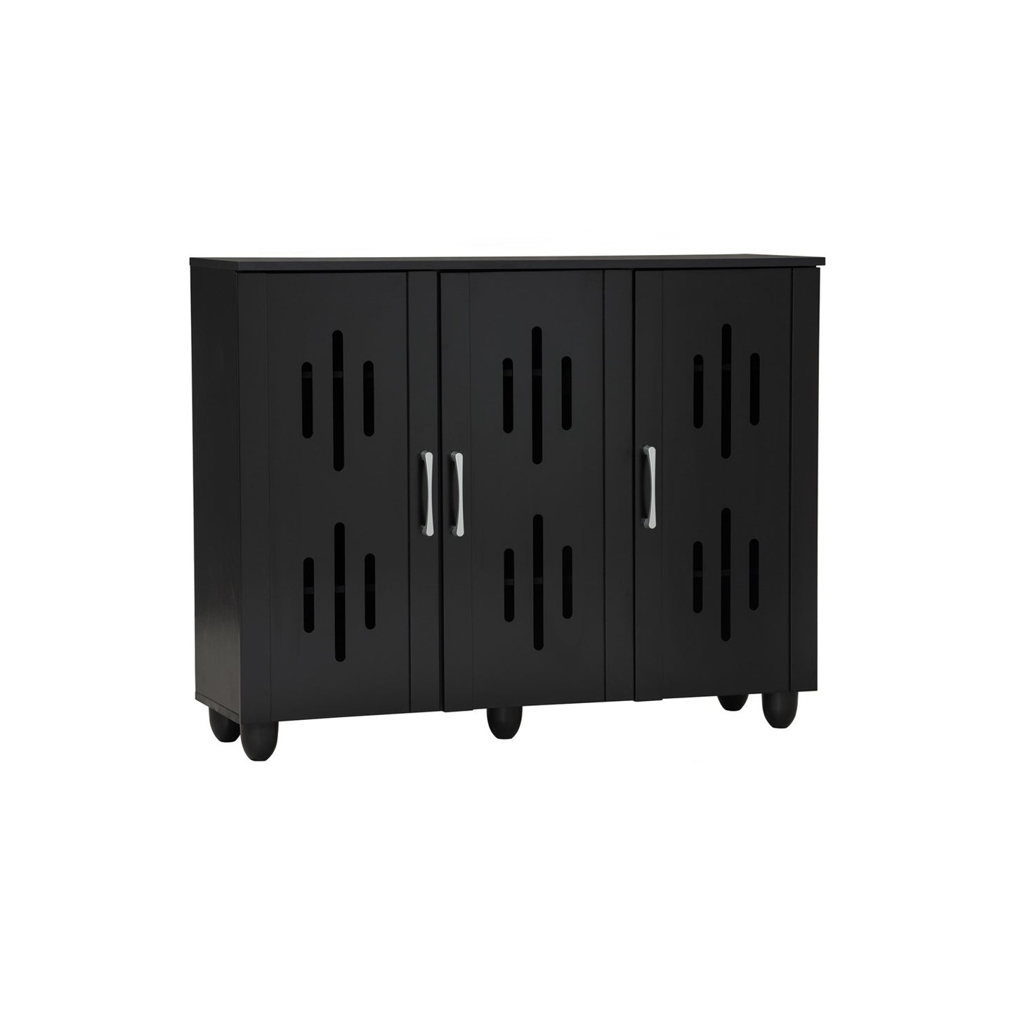 HASTING 3 Door Shoe Cabinet - Black
