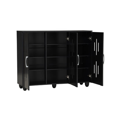 HASTING 3 Door Shoe Cabinet - Black