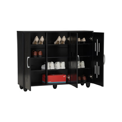 HASTING 3 Door Shoe Cabinet - Black