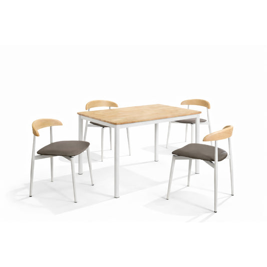 Dining Set ( 1 Havas Table + 4 Maxxim Chair ) - White