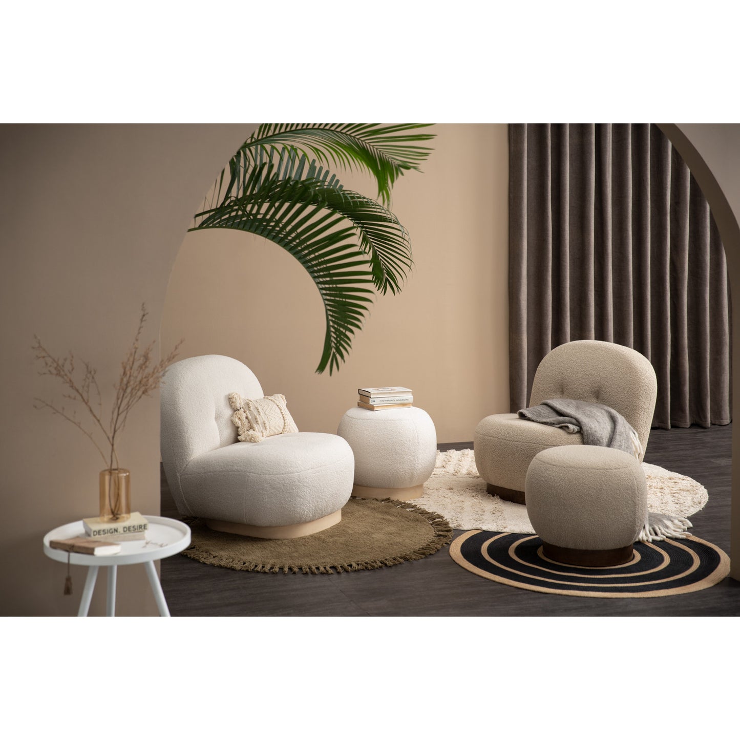 HELIA Lounge Chair - Brown Beige