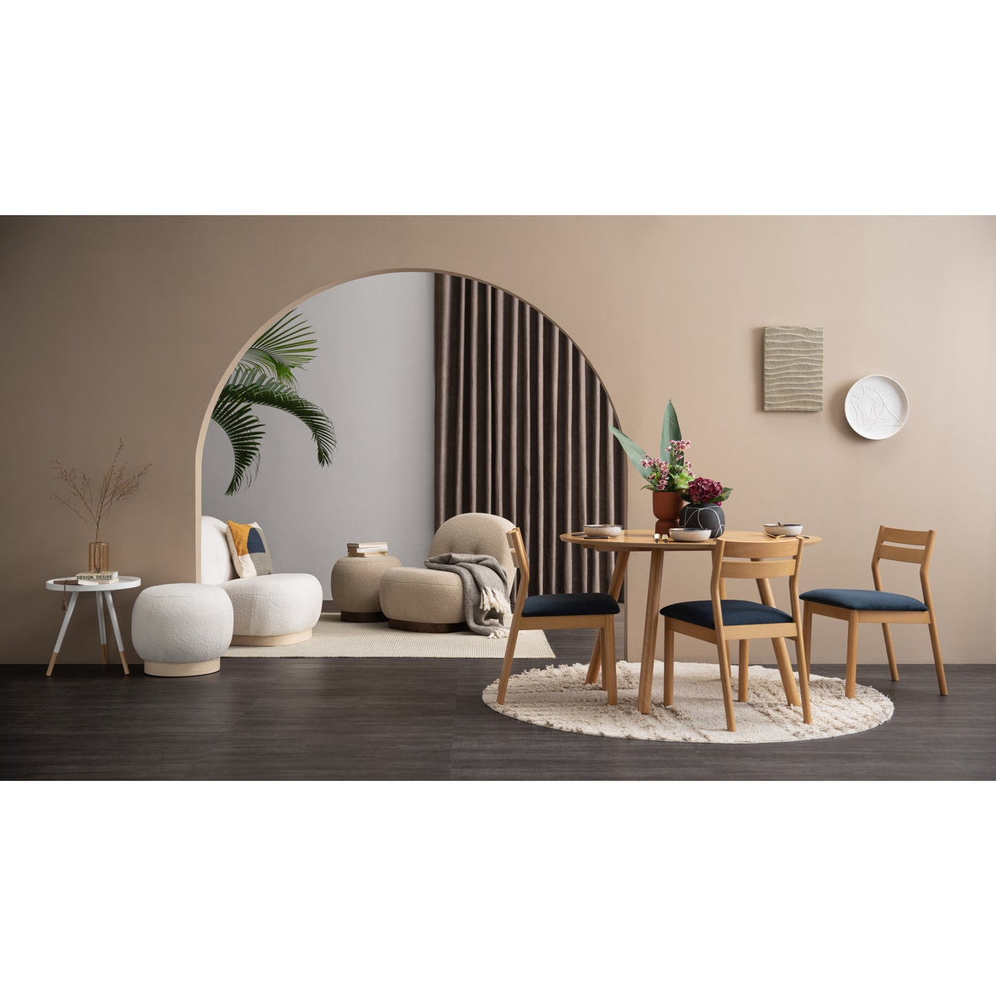 HELIA Lounge Chair - Brown Beige