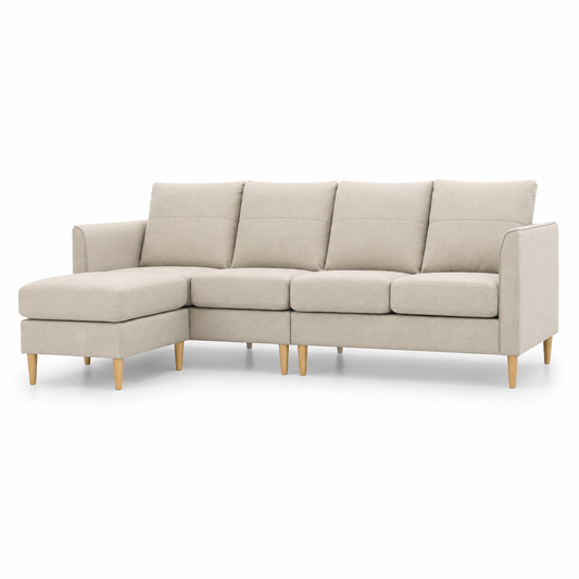 HETTY 4 Seater L Shape Sofa - Brown