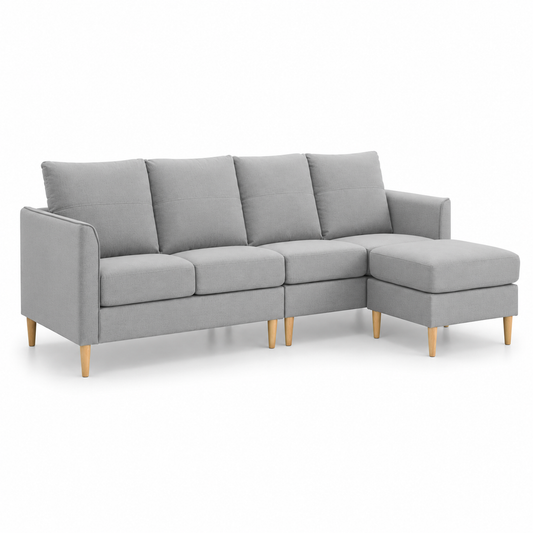 HETTY 4 Seater L Shape Sofa - Grey