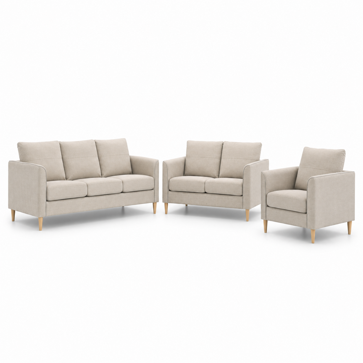 HETTY 1+2+3 Seater Sofa Set - Brown