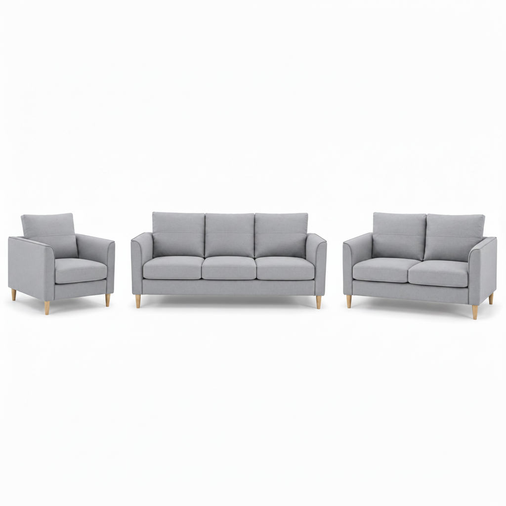 HETTY 1+2+3 Seater Sofa Set - Grey