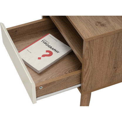 HIRADO Bed Side Table - Oak (1 Drawer)