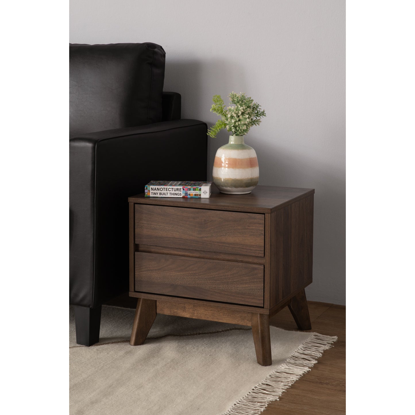 HIRADO Bed Side Table - Walnut