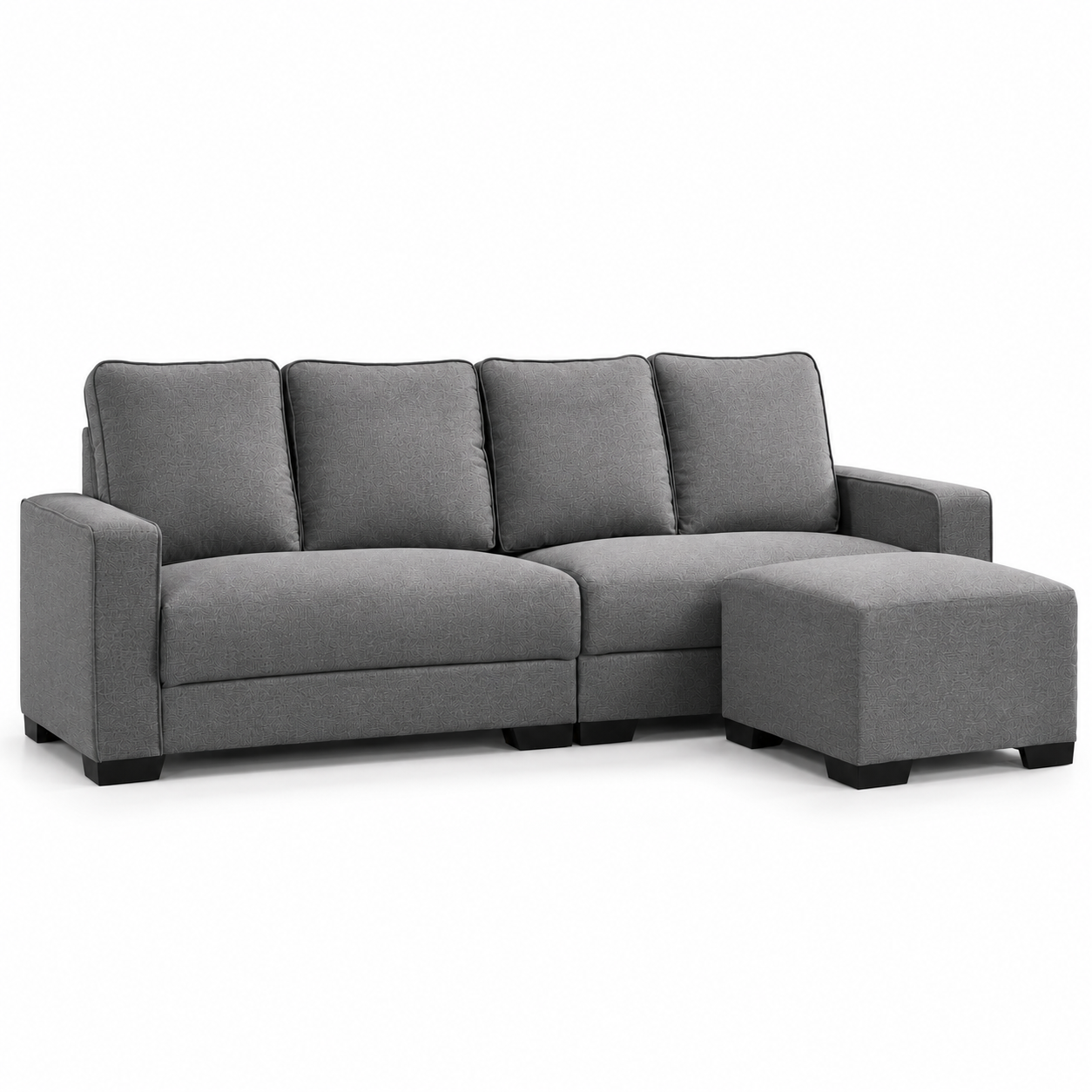 KIMO 4 Seater L Shape Sofa - Grey