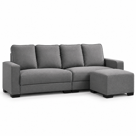 KIMO 4 Seater L Shape Sofa - Grey