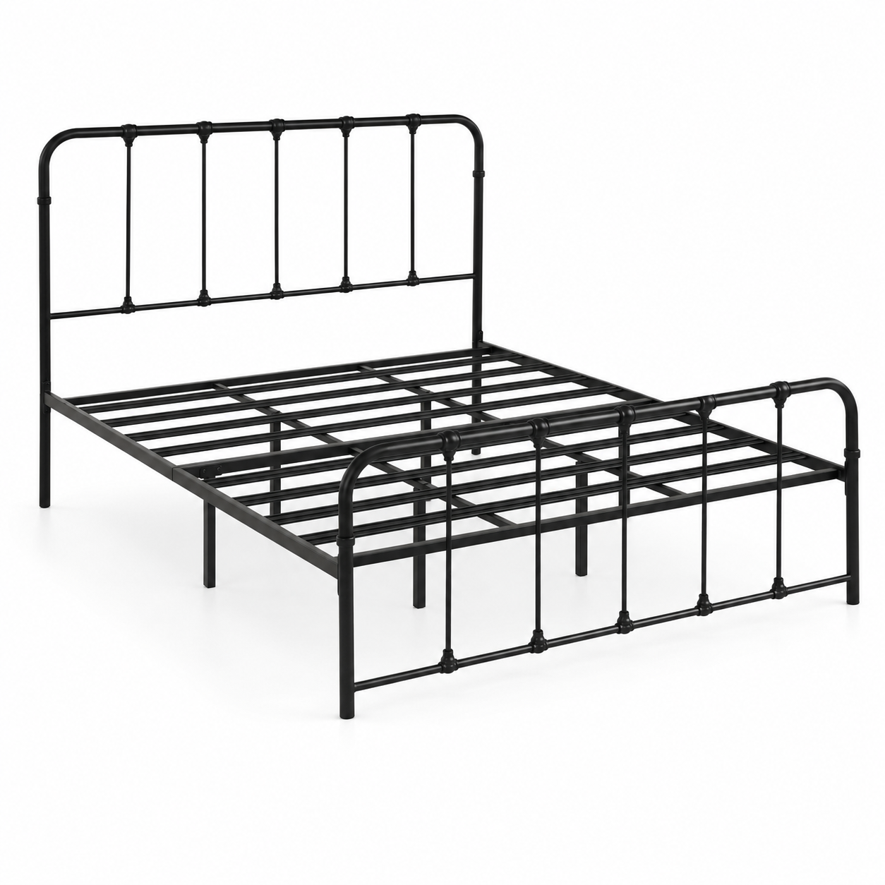 KINGSTON Metal Bedframe - Black (Queen Size)