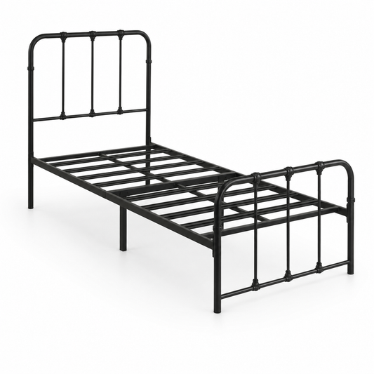 KINGSTON Metal Bedframe - Black (Single Size)