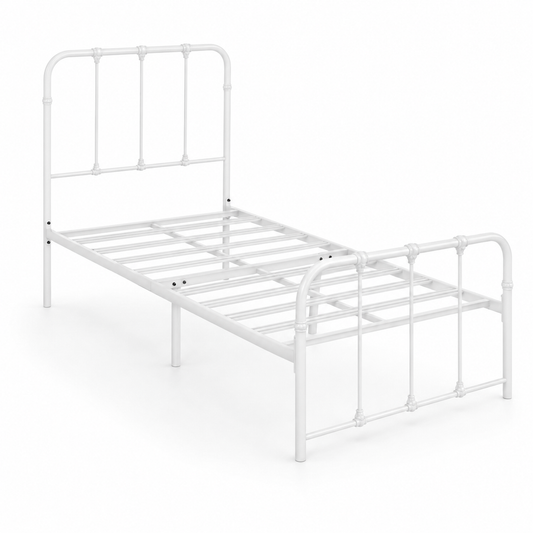 KINGSTON Metal Bedframe - White (Single Size)