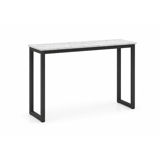 KRITY Console Table - Black Leg, White Marble Grain Top
