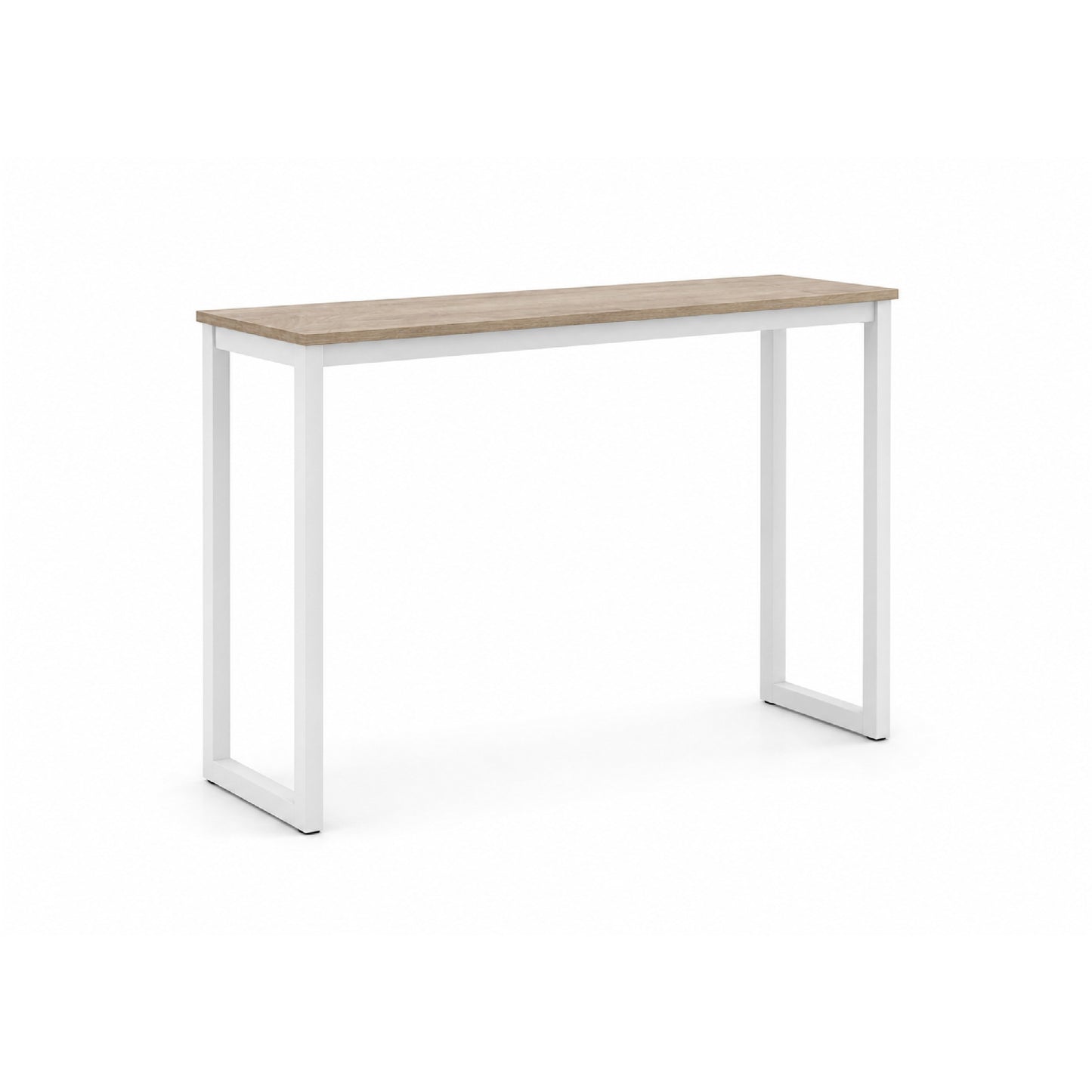 KRITY Console Table - White Leg, Beige Stone Grain Top