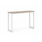 KRITY Console Table - White Leg, Beige Stone Grain Top