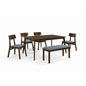 Dining Set ( 1 Lindy Table + 4 Chair + 1 Bench ) - Walnut