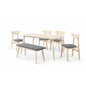 Dining Set ( 1 Lindy Table + 4 Lindy Chair + 1 Lindy Bench ) - White Wash