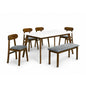Dining Set ( 1 Luna Table + 4 Luffee Chair + 1 Fendi Bench ) - Walnut