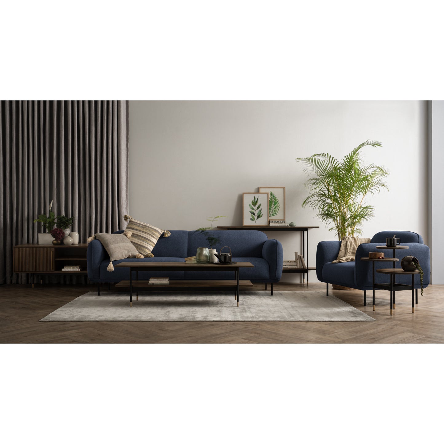 MIRA 3 Seater Sofa - Blue
