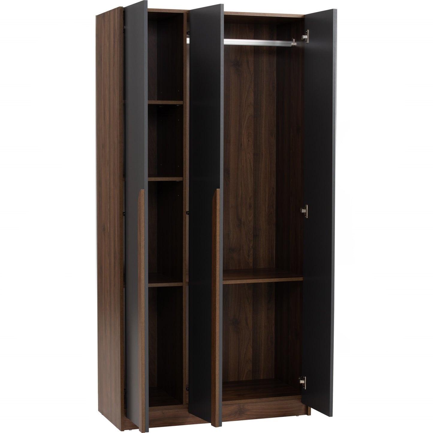 MANDO 3 Door Wardrobe - Black